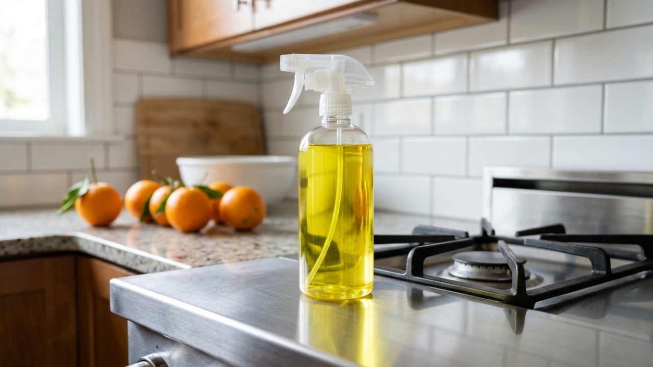 A infusão de cascas cítricas em vinagre precisa descansar por duas semanas antes de ser utilizada. – Imagem gerada por IA
