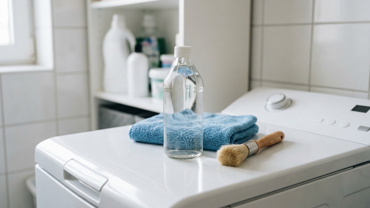O uso de vinagre branco é uma solução eficiente e sustentável para manter seu eletrodoméstico higienizado. – Imagem gerada por IA