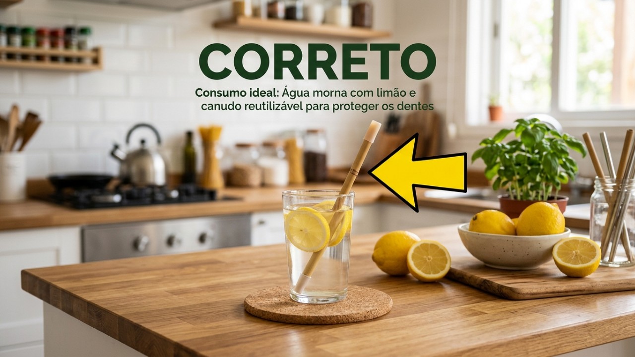 Recupere a energia e a disposição, fortaleça a imunidade, beba isso todas as manhãs O hábito matinal de consumir água morna com limão estimula o metabolismo e ajuda na eliminação de toxinas. – Imagem gerada por IA