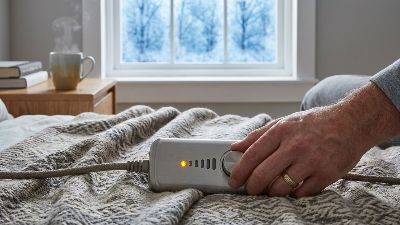 No inverno, use isto no cobertor antes de dormir para espantar o frio e dormir com mais conforto O lençol térmico garante um aquecimento eficiente para noites de inverno mais confortáveis. – Imagem gerada por IA