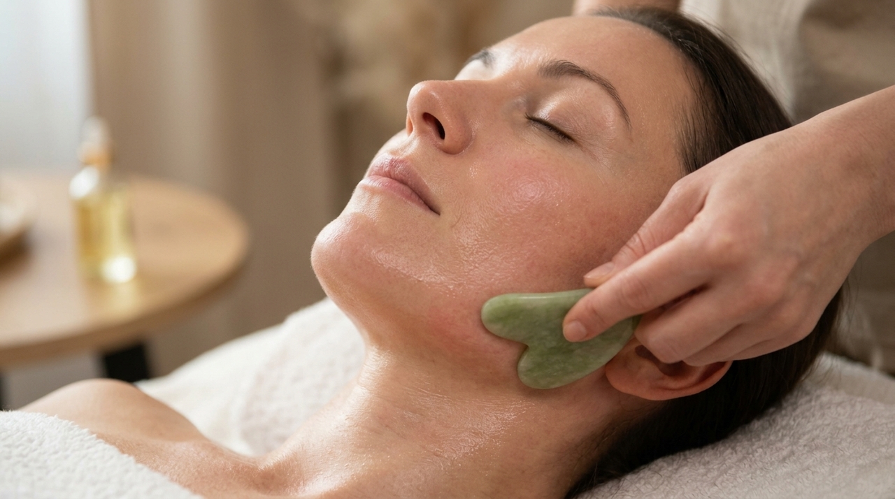 O segredo da massagem facial com Gua Sha e óleo de semente de uva para reduzir o inchaço, diminuir as bolsas nos olhos e acordar com aparência descansada imagem 1784655671 xwdems