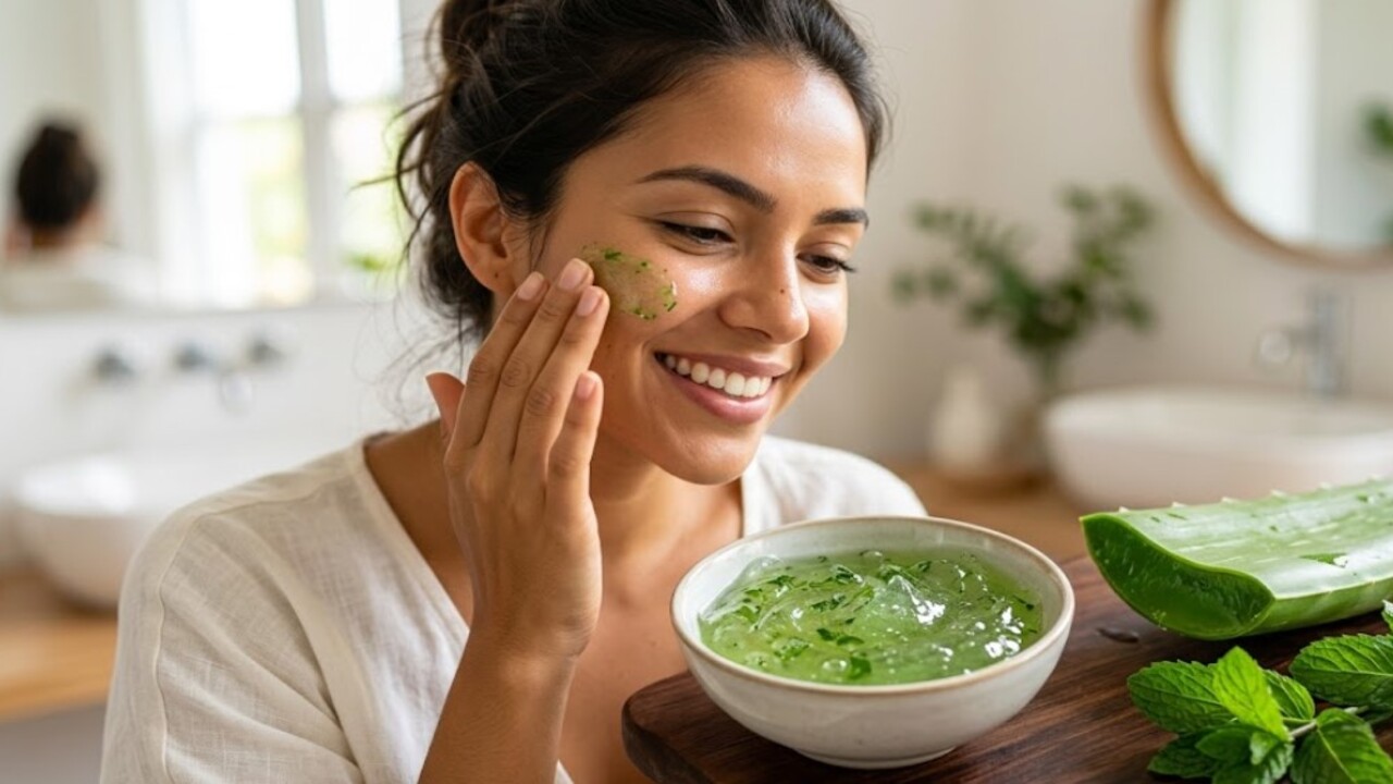 O gel refrescante caseiro com 2 ingredientes que reduz a oleosidade e deixa a pele com sensação de limpeza profunda A máscara de babosa para pele oleosa ganhou espaço entre os cuidados caseiros por combinar o gel da planta com hortelã