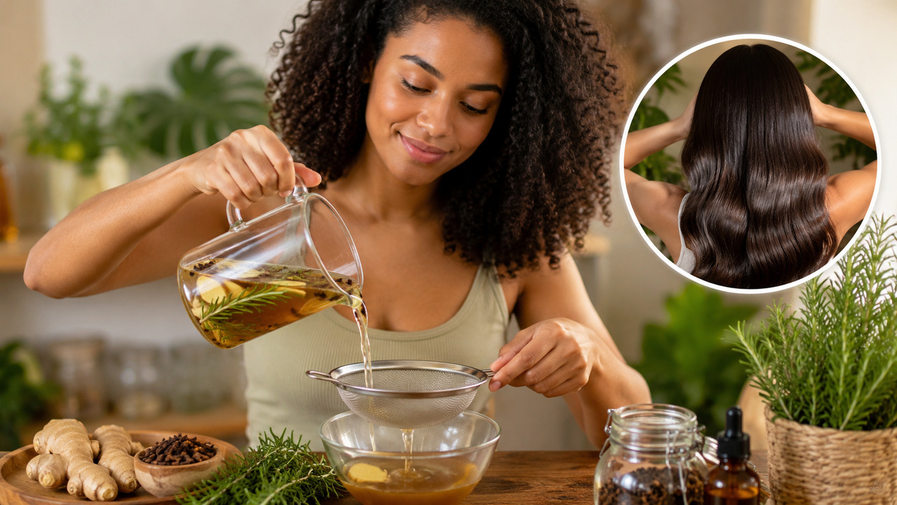 Receita caseira com gengibre, alecrim e cravo faz sucesso entre quem busca crescimento capilar; veja o que a ciência diz Receita caseira com gengibre, alecrim e cravo cabelo