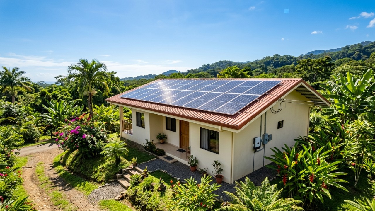 A implementação de sistemas solares promove autonomia energética e protege residências contra as quedas frequentes de luz. – Imagem gerada por IA