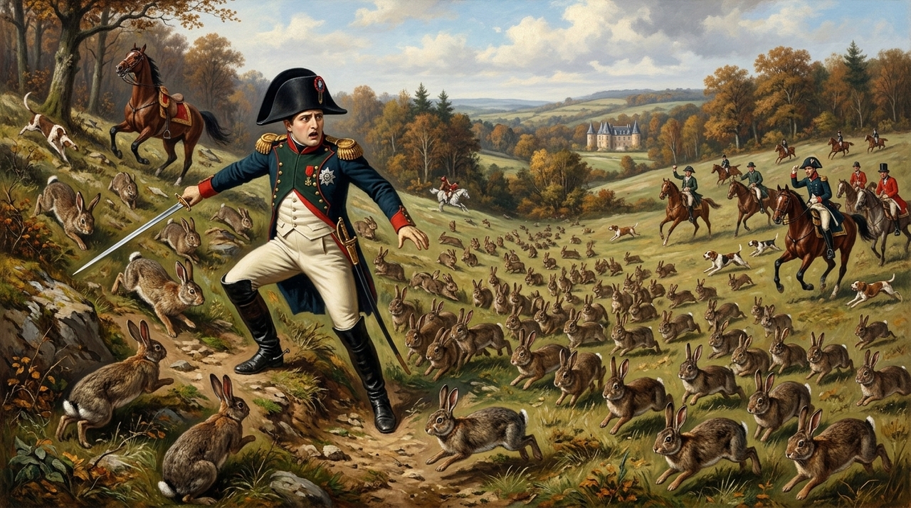 Após a assinatura do Tratado de Tilsit, em 1807, foi organizada uma grande caçada para celebrar a paz entre França e Rússia.