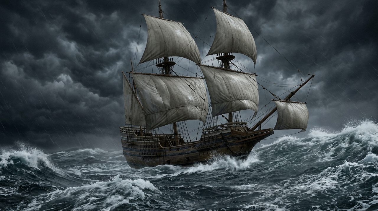 Em 1620, o navio à vela Mayflower deixou Southampton, na Inglaterra, rumo à América, em uma das viagens mais famosas da história do Atlântico.