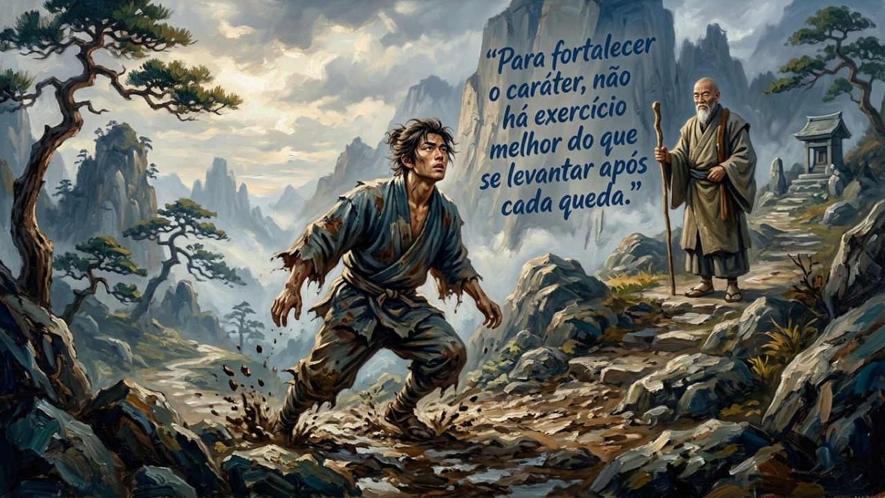 Provérbio dos sábios japoneses: “Para fortalecer o caráter, não há exercício melhor do que se levantar depois de cada queda.” A capacidade de manter a resiliência é o verdadeiro diferencial para reconstruir caminhos após falhas. – Imagem gerada por IA