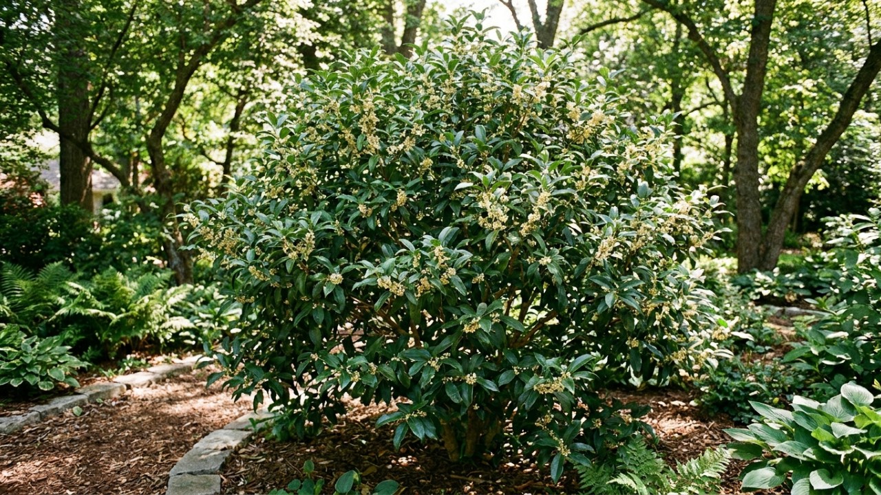 A planta japonesa que perfuma todo o jardim da casa e cresce perfeitamente em sombra parcial O jasmim-do-imperador transforma áreas externas em refúgios relaxantes com seu perfume marcante. – Imagem gerada por IA