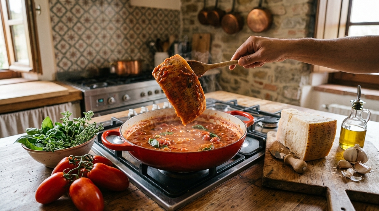 A técnica funciona melhor com a casca natural de um queijo duro e maturado, especialmente o Parmigiano Reggiano vendido em pedaços.