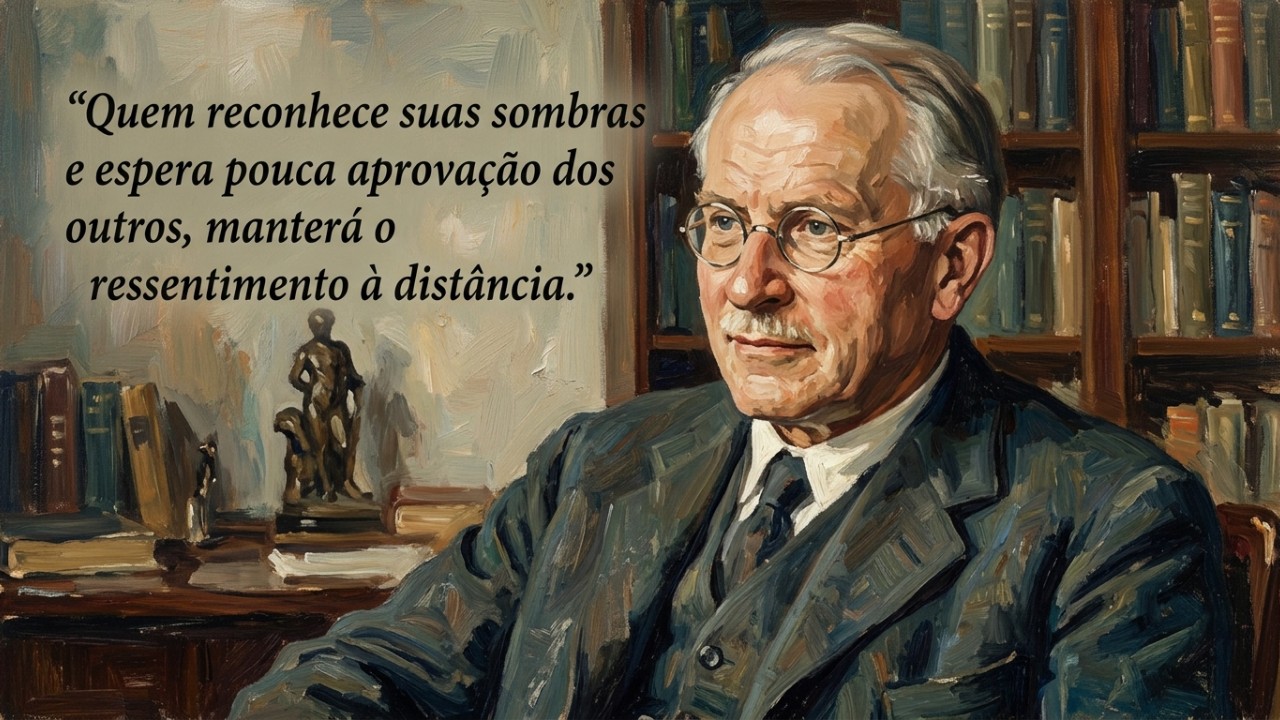 O confronto honesto com a própria sombra é o único caminho para se libertar da busca incessante por aprovação externa. – Imagem gerada por IA