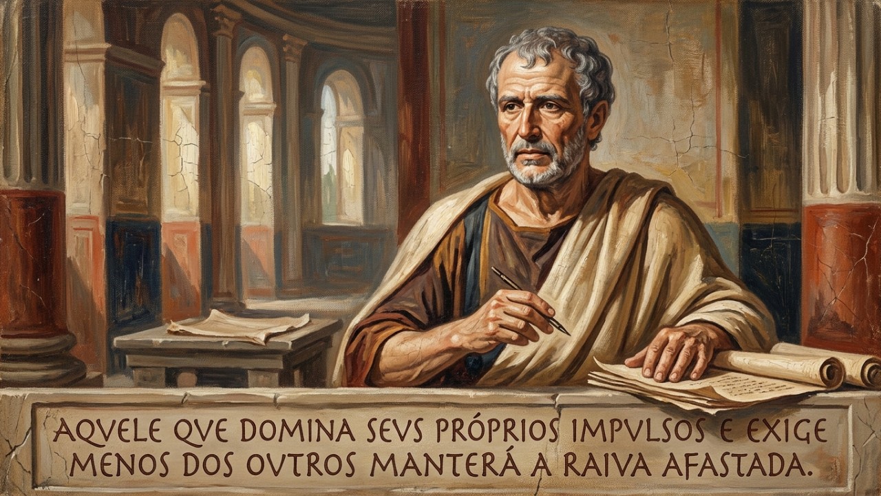 A filosofia estoica nos ensina a ignorar as provocações externas para mantermos o autodomínio e a serenidade diante dos conflitos diários. – Imagem gerada por IA