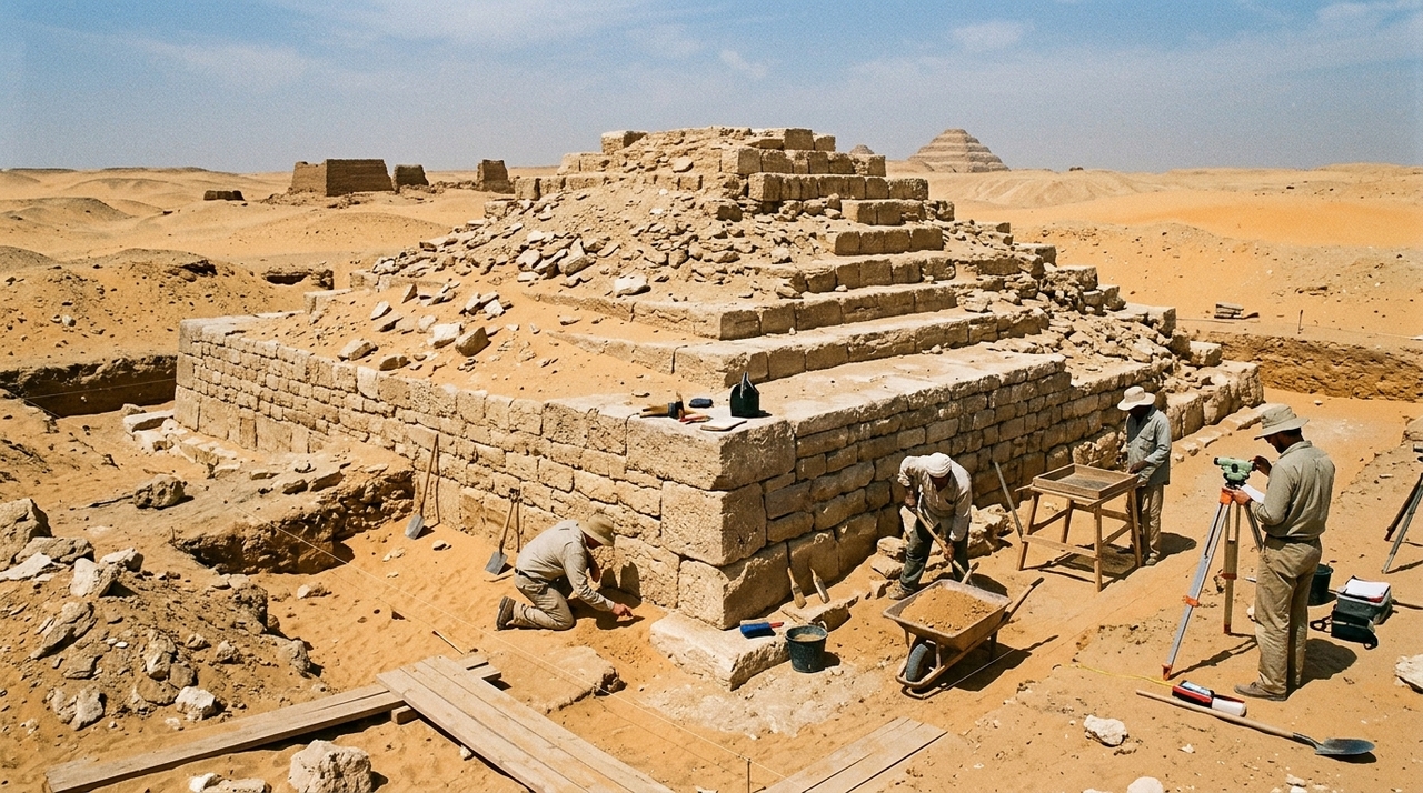As escavações ocorreram na região de Jabal al-Tayr, no centro do Egito, área que já era conhecida por abrigar cemitérios usados por milhares de anos.