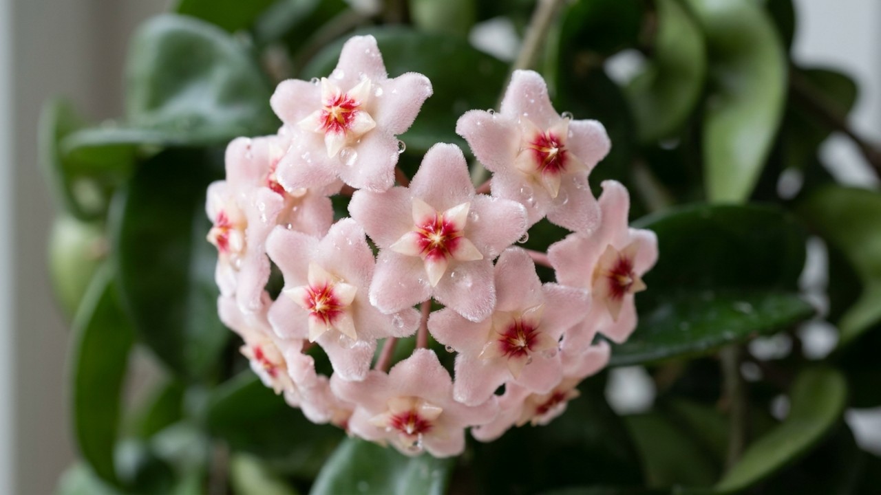 Cultivar a flor-de-cera na sacada garante um ambiente perfumado e uma decoração natural exuberante. – Imagem gerada por IA